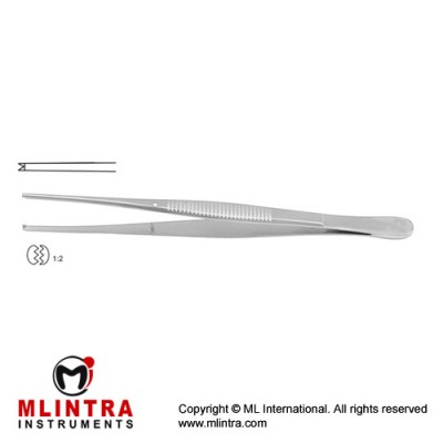 Taylor Dissecting Forceps 1 x 2 Teeth Stainless Steel, 17.5 cm - 7"